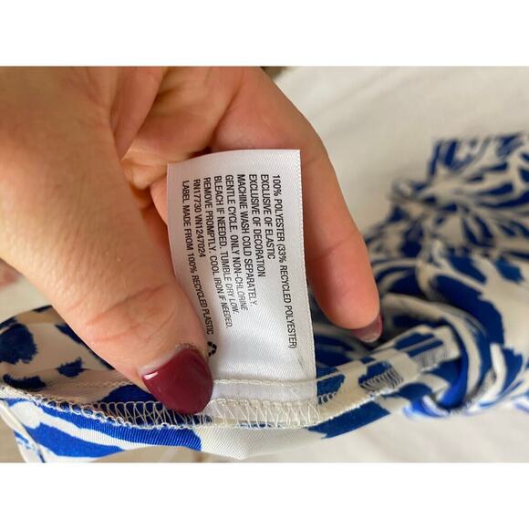 ALEXIS for Target Blue Botanical Tie Strap Asymmetrical Hem Dress Size Medium - Picture 8 of 15